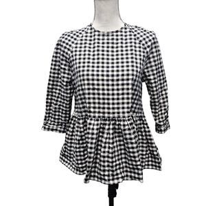 Victoria Beckham for Target Gingham Peplum Top XS